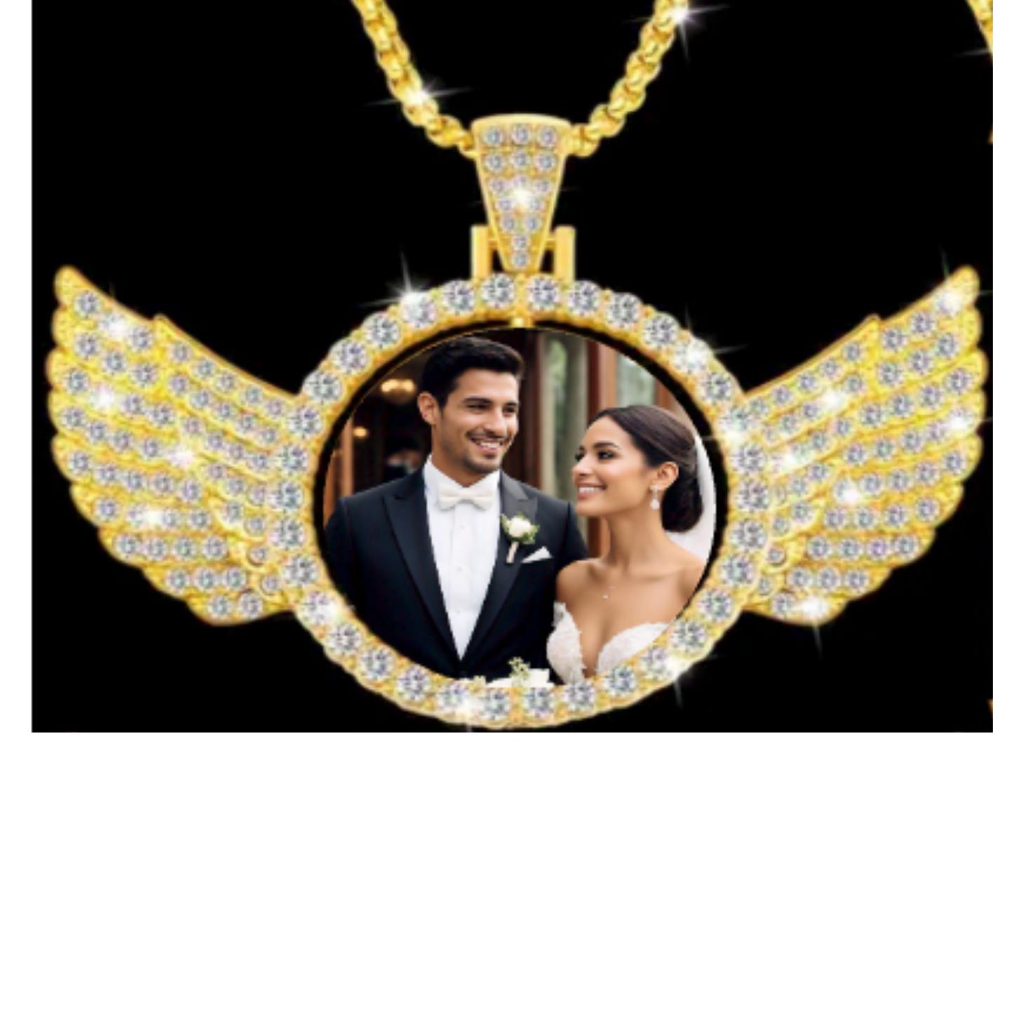 Customized Double-Side Picture Necklace | Photo Pendant Necklace | Cubic Zircon Jewelry