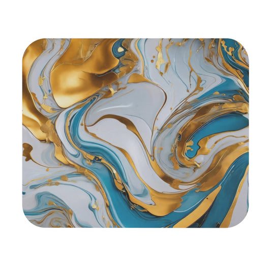 legant Gold and Aqua Marble Mouse Pad, Stylish Desk Accessory, Gift for Home Office, Modern Office Decor, Computer Accessories