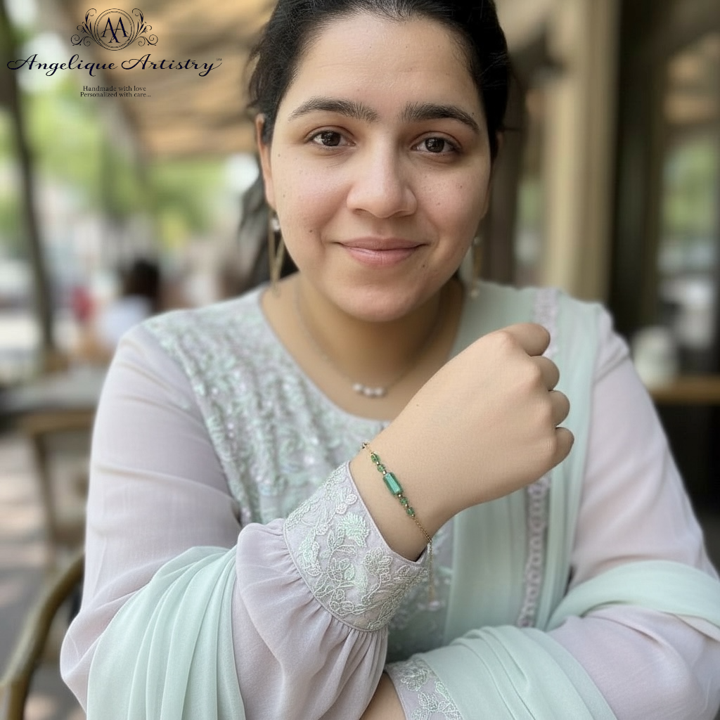 ✨ Customizable 18K Gold Plated Beads & Natural Crystal Bracelet | Handmade Gift for Her ✨