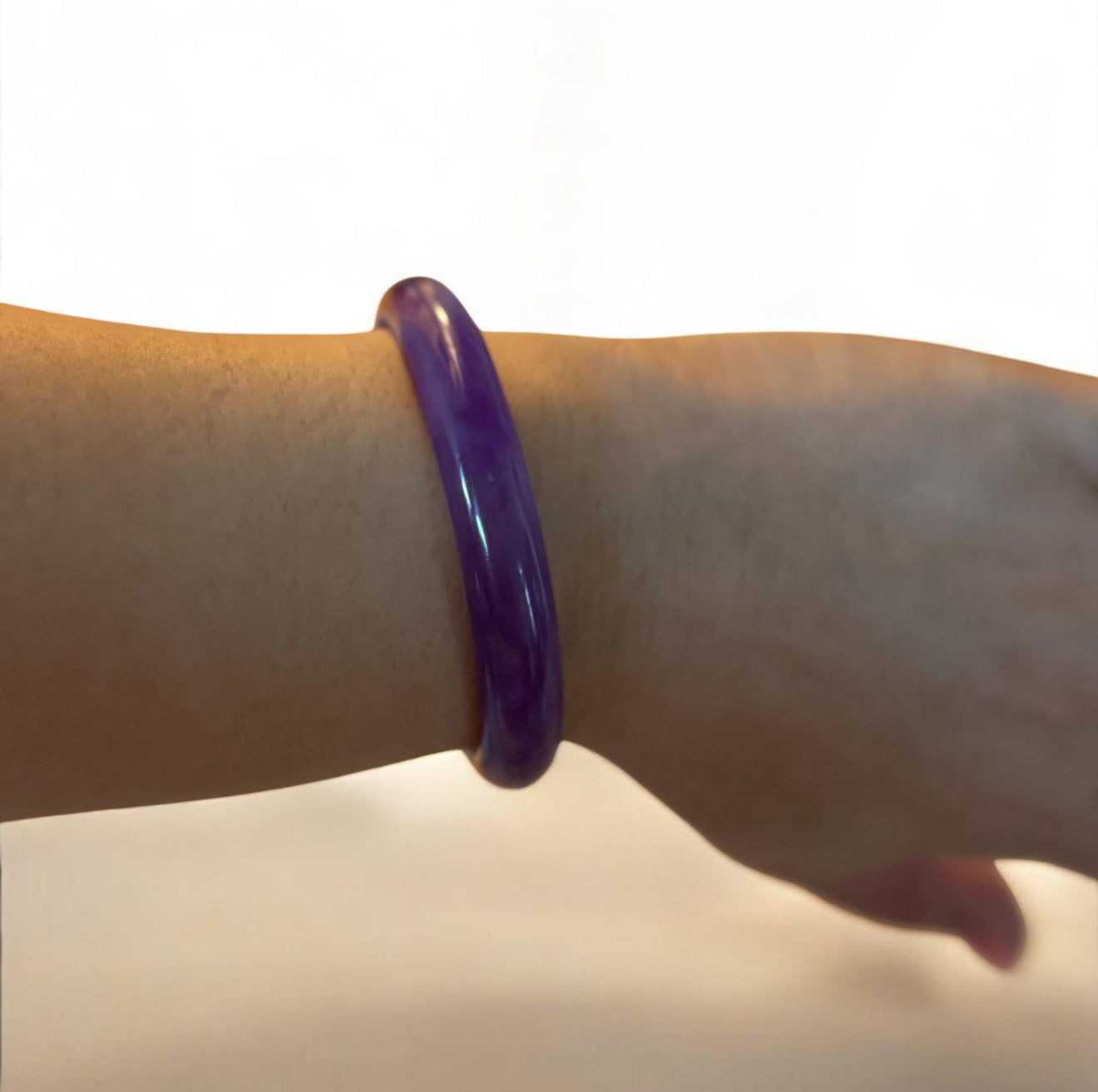 Genuine lavender jadeite bangle | Natural Myanmar jade | Elegant, spiritual, and meaningful jewelry gift.