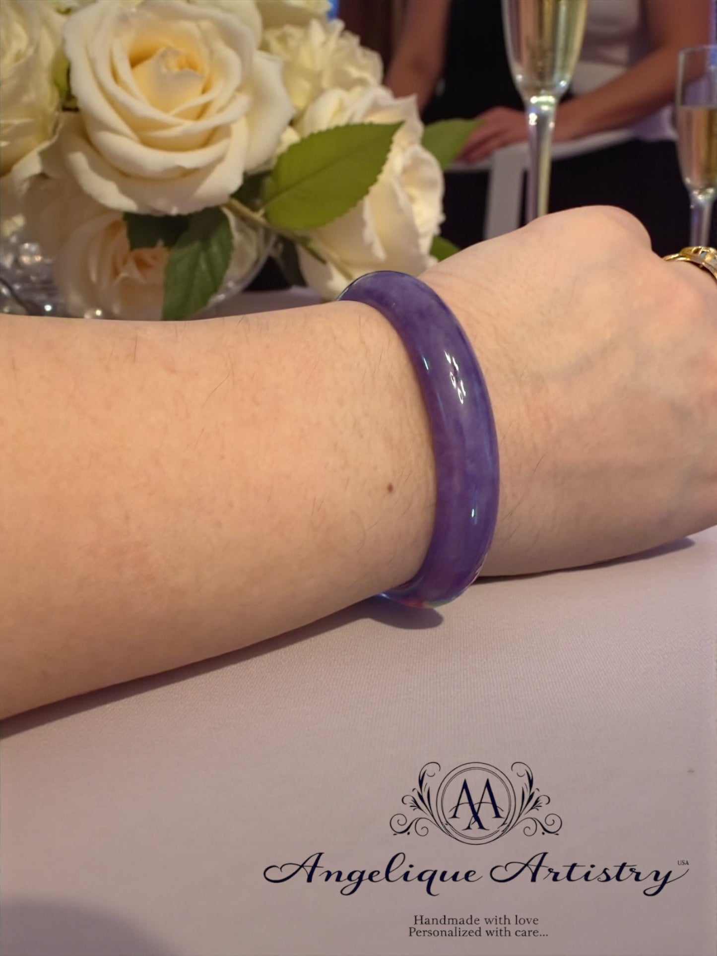 Genuine lavender jadeite bangle | Natural Myanmar jade | Elegant, spiritual, and meaningful jewelry gift.